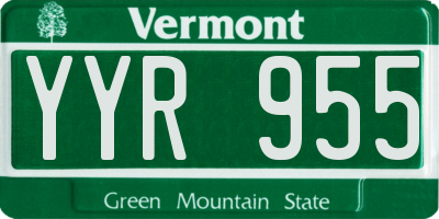 VT license plate YYR955