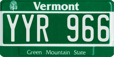 VT license plate YYR966