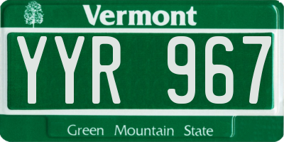VT license plate YYR967