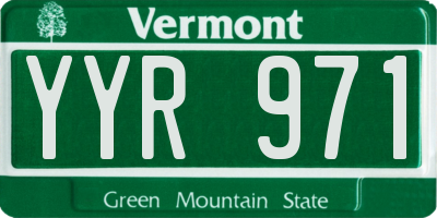 VT license plate YYR971