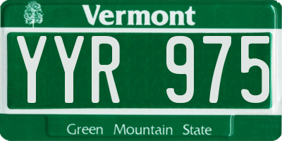 VT license plate YYR975