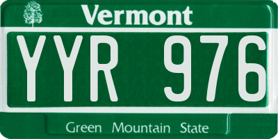 VT license plate YYR976