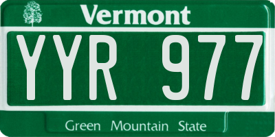 VT license plate YYR977