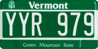 VT license plate YYR979