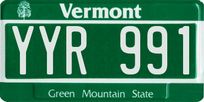 VT license plate YYR991