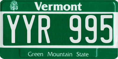 VT license plate YYR995