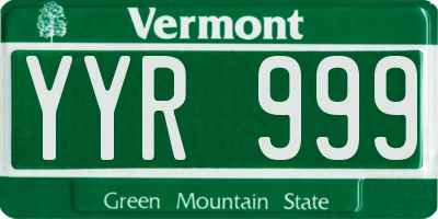 VT license plate YYR999