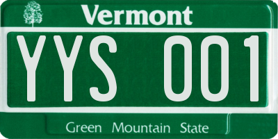 VT license plate YYS001