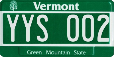 VT license plate YYS002