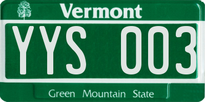 VT license plate YYS003