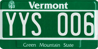 VT license plate YYS006