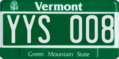 VT license plate YYS008