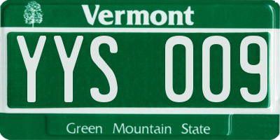 VT license plate YYS009