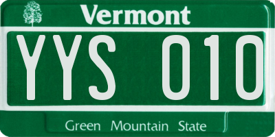 VT license plate YYS010