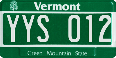 VT license plate YYS012