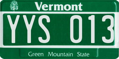 VT license plate YYS013