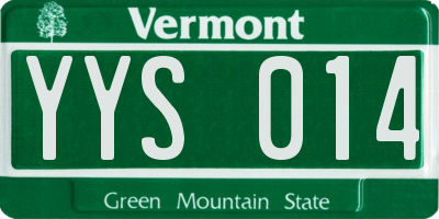 VT license plate YYS014