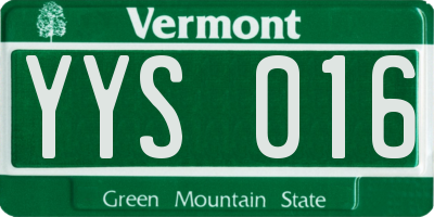 VT license plate YYS016