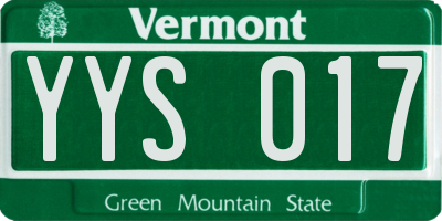 VT license plate YYS017