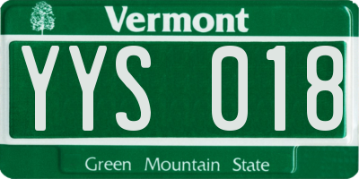 VT license plate YYS018