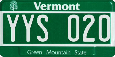 VT license plate YYS020