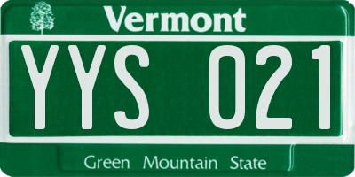 VT license plate YYS021