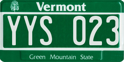 VT license plate YYS023