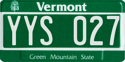 VT license plate YYS027
