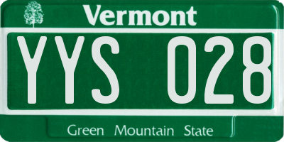 VT license plate YYS028