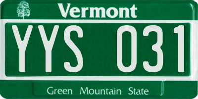 VT license plate YYS031