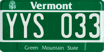 VT license plate YYS033