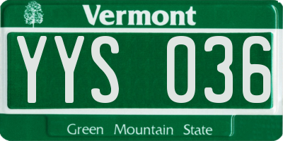 VT license plate YYS036