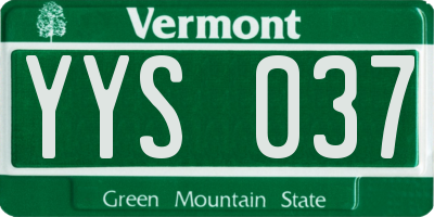 VT license plate YYS037