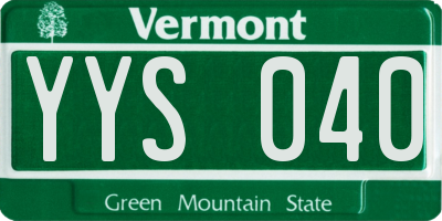 VT license plate YYS040