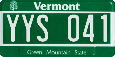 VT license plate YYS041