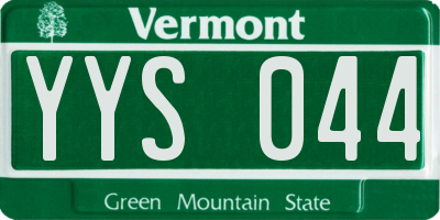 VT license plate YYS044
