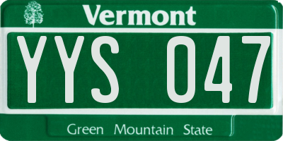 VT license plate YYS047