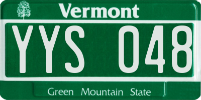 VT license plate YYS048
