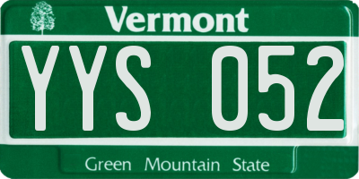 VT license plate YYS052