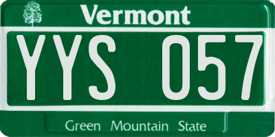 VT license plate YYS057