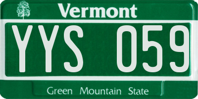 VT license plate YYS059