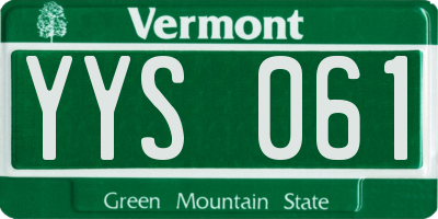 VT license plate YYS061