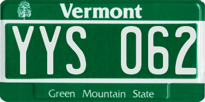 VT license plate YYS062
