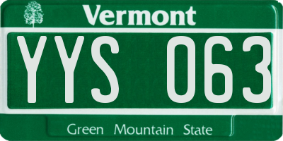 VT license plate YYS063