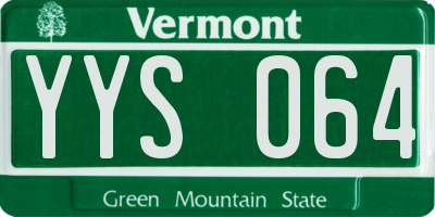 VT license plate YYS064