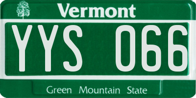 VT license plate YYS066