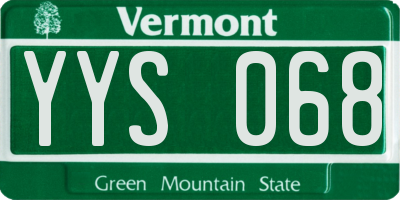 VT license plate YYS068