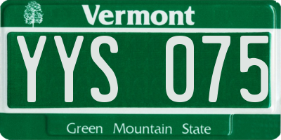 VT license plate YYS075