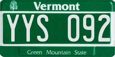 VT license plate YYS092