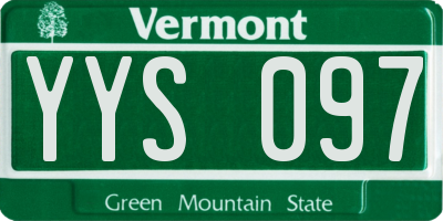 VT license plate YYS097